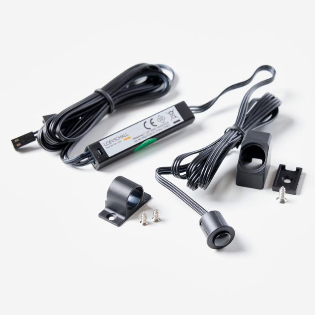 PIR Sensor m/beslag - 1 hoved Sort