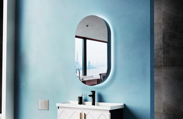 Oval spejlskab 500x900 mm