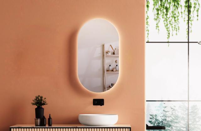 Oval spejlskab 500x900 mm